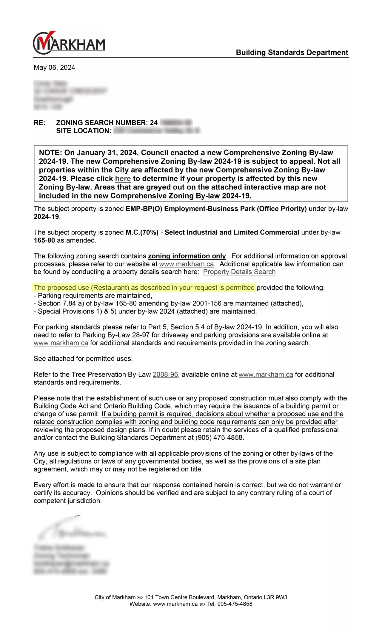 Zoning Report