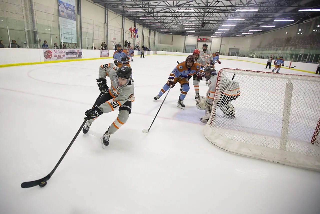 Hockey game.