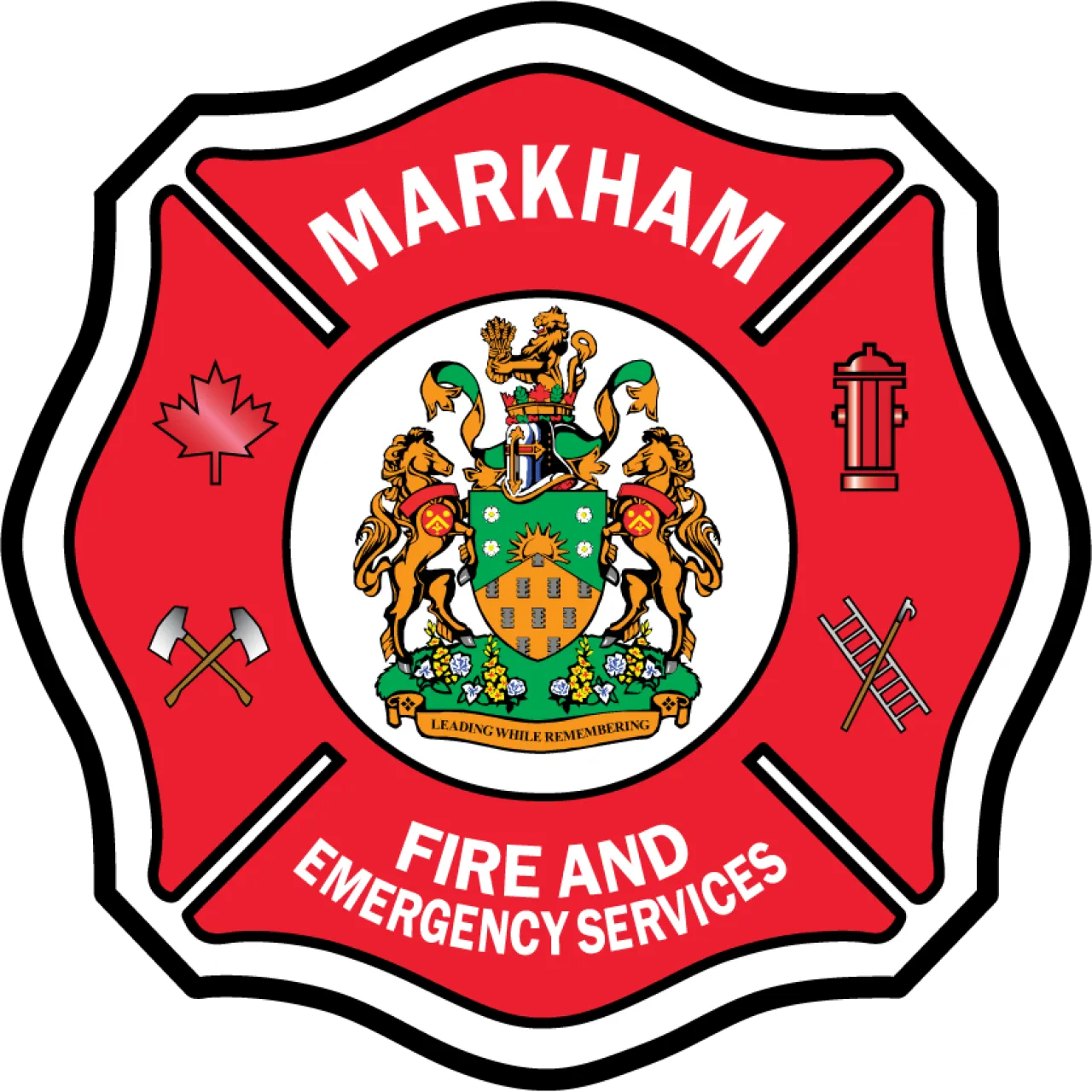 Markham Fire and Emergency Services logo.