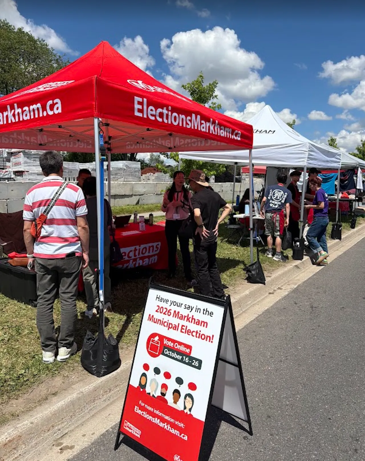Elections Markham booth at taste of asia food festival.