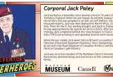 Jack left school at 14 in Yorkshire, England, to work as a keymaker. During WWII, he served in an anti-aircraft battery, then as a paratrooper in North Africa, Sicily, and Italy. He later joined the SAS for missions in France and Italy. After the war, he served in Palestine before moving to Canada, joining the Royal Regiment of Canadian Artillery. Jack was a dedicated member of the Markham District Veterans Association. Learn more at Markham Museum.