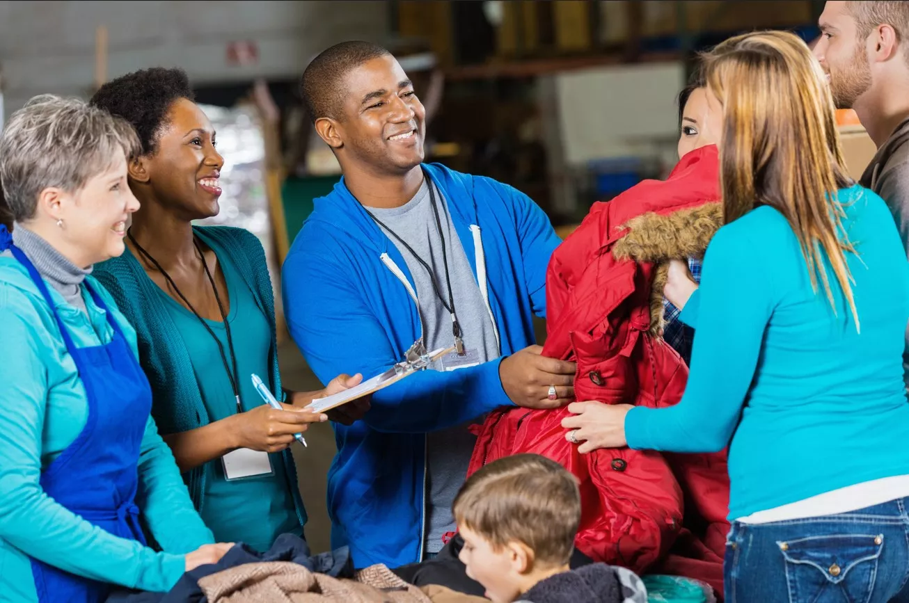 Community support donating clothing