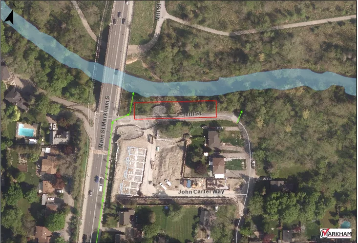 Location map for Mill St. erosion restoration project