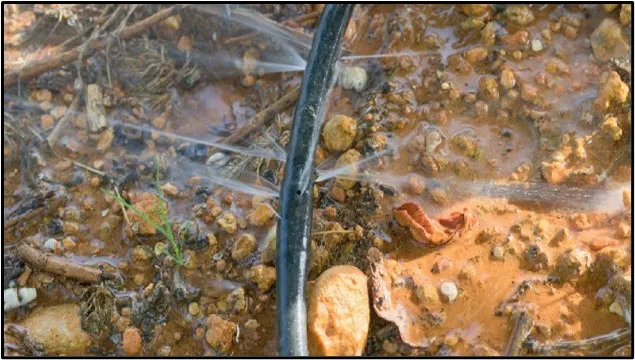 Burst pipe outdoors
