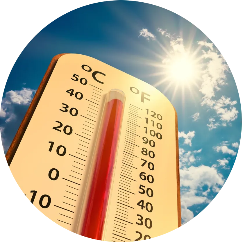Thermometer under the sun.