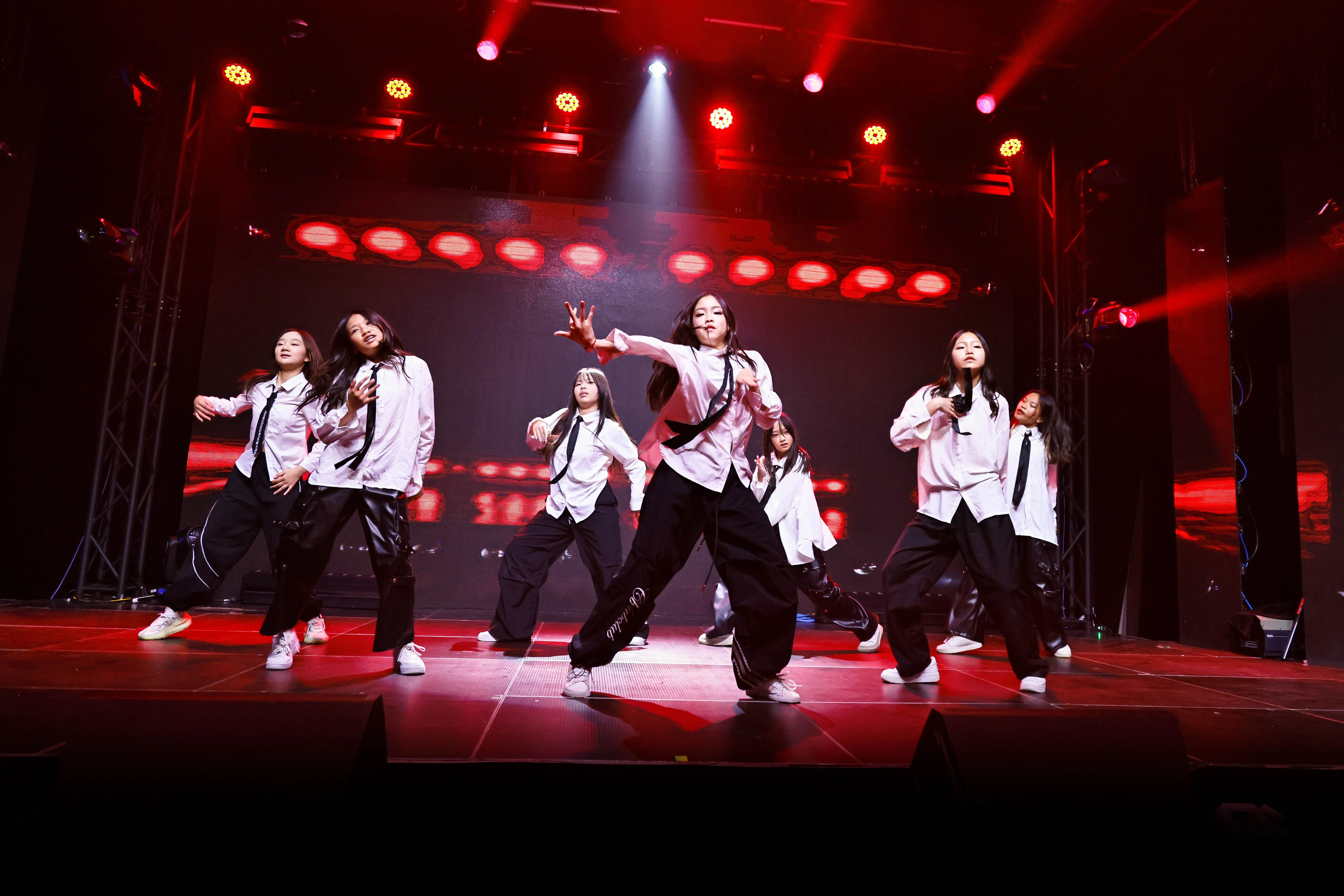 Group dancing on stage.